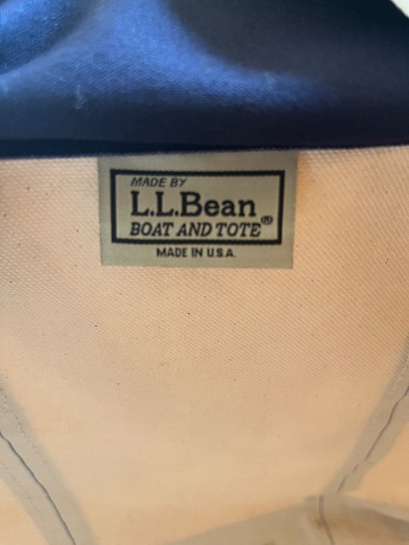 L.L.Bean ボートアンドトート ホワイト/ネイビー　ラージ
