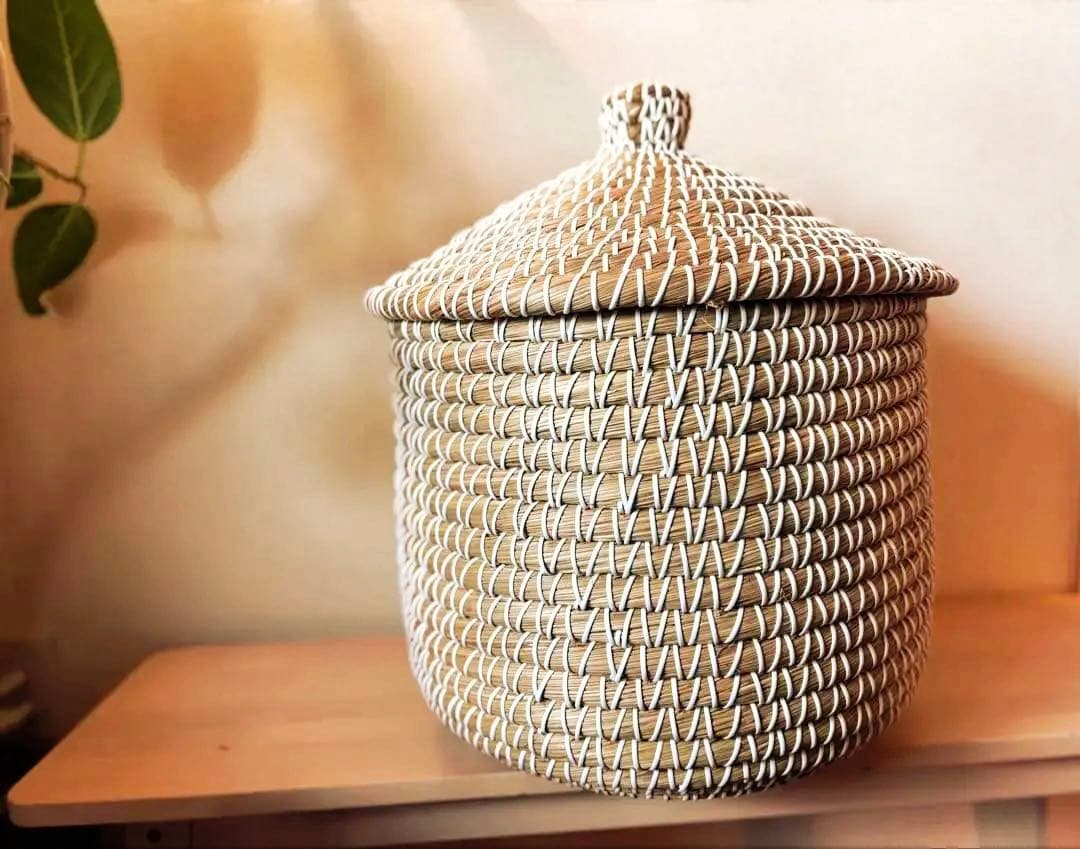 ☘️送料込⭐️新品同様⭐️ZARA ザラ⭐️大型フタ付きラウンドバスケット⭐️北欧