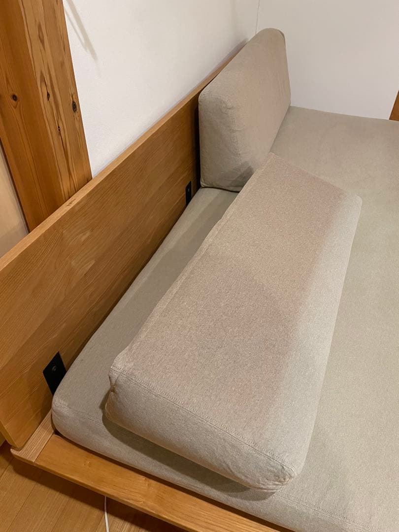 無印良品　ソファ ベージュのシンプルモダン2〜3人掛けソファ