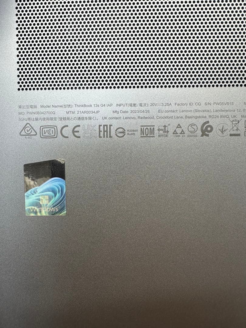 Windowsノート本体 ThinkBook 13s G4 i7-1260P 16Gb 512 2.5K