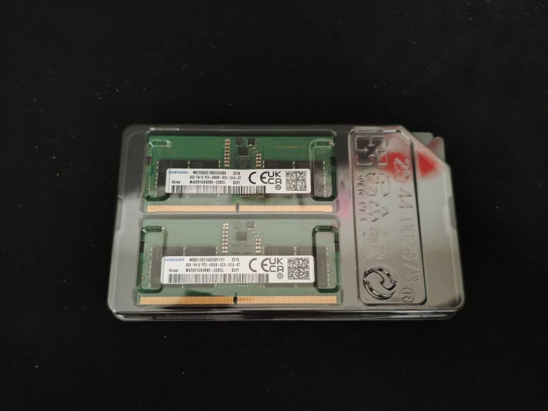 DDR5 8GB SO-DIMM メモリ 4800MHz 2枚組