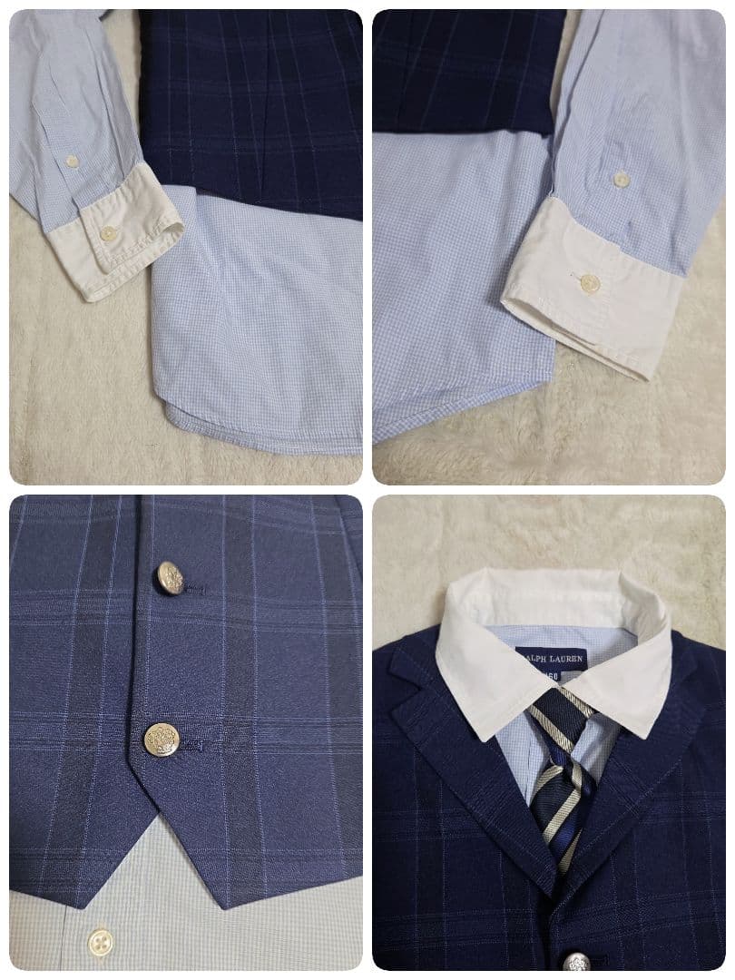 ワンダーファクトリー スーツ キッズ 160 ネイビー セットアップ 5点セット