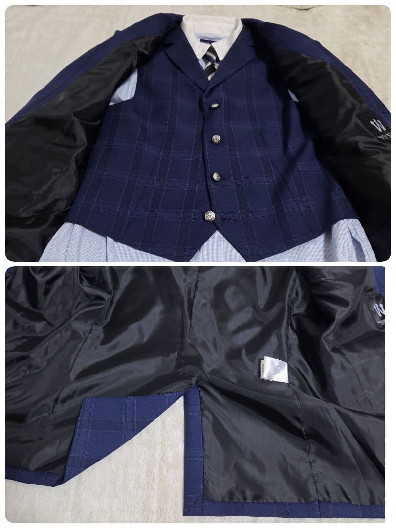 ワンダーファクトリー スーツ キッズ 160 ネイビー セットアップ 5点セット