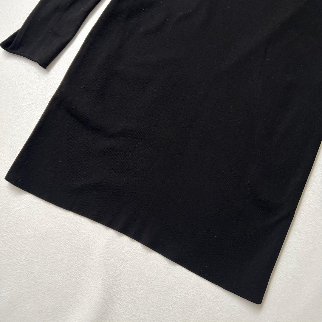 美品　Foxey フォクシー　ニットワンピース　パワーショルダー　ブラック　38