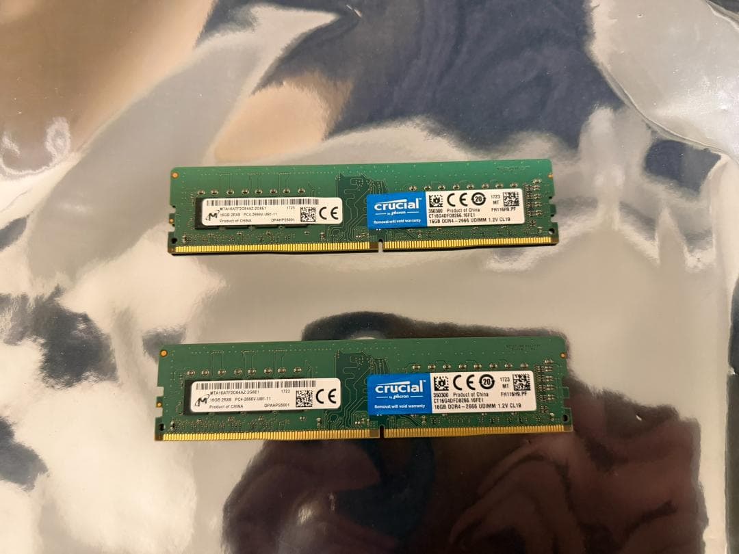 メモリ crucial DDR4-2666 32GB(16GB×2枚)