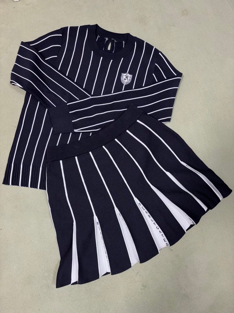 （梵）パーリーゲイツ、ストライプ柄シリーズ、セットアップ、サイズ1