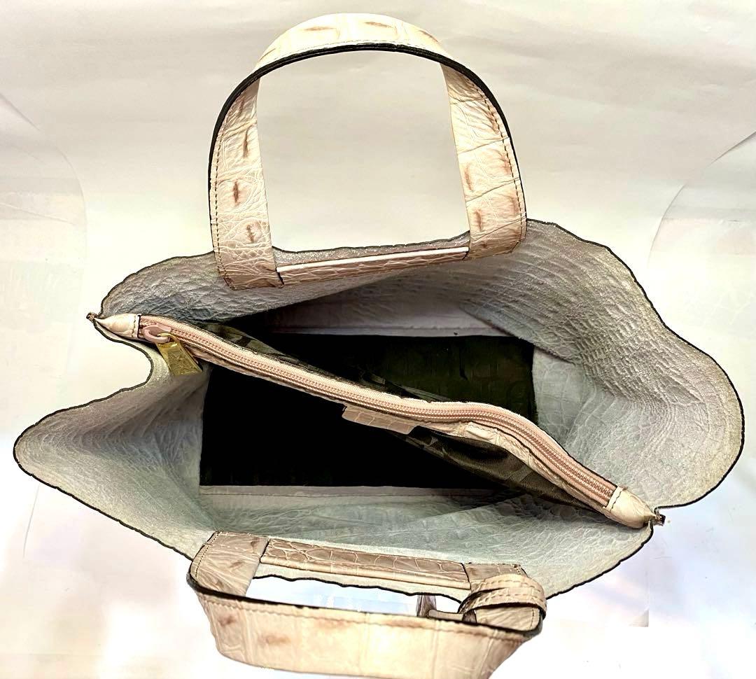 FURLA フルラ クロコ型押し ハンドバッグ ピンクベージュ 未使用保管品