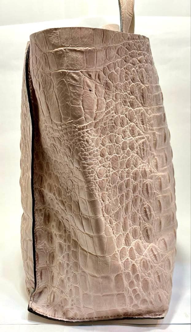 FURLA フルラ クロコ型押し ハンドバッグ ピンクベージュ 未使用保管品
