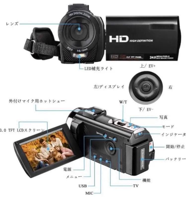 ❤超軽量コンパクトで扱いやすい❣充電しながら撮影OKで超便利♪❤ビデオカメラ