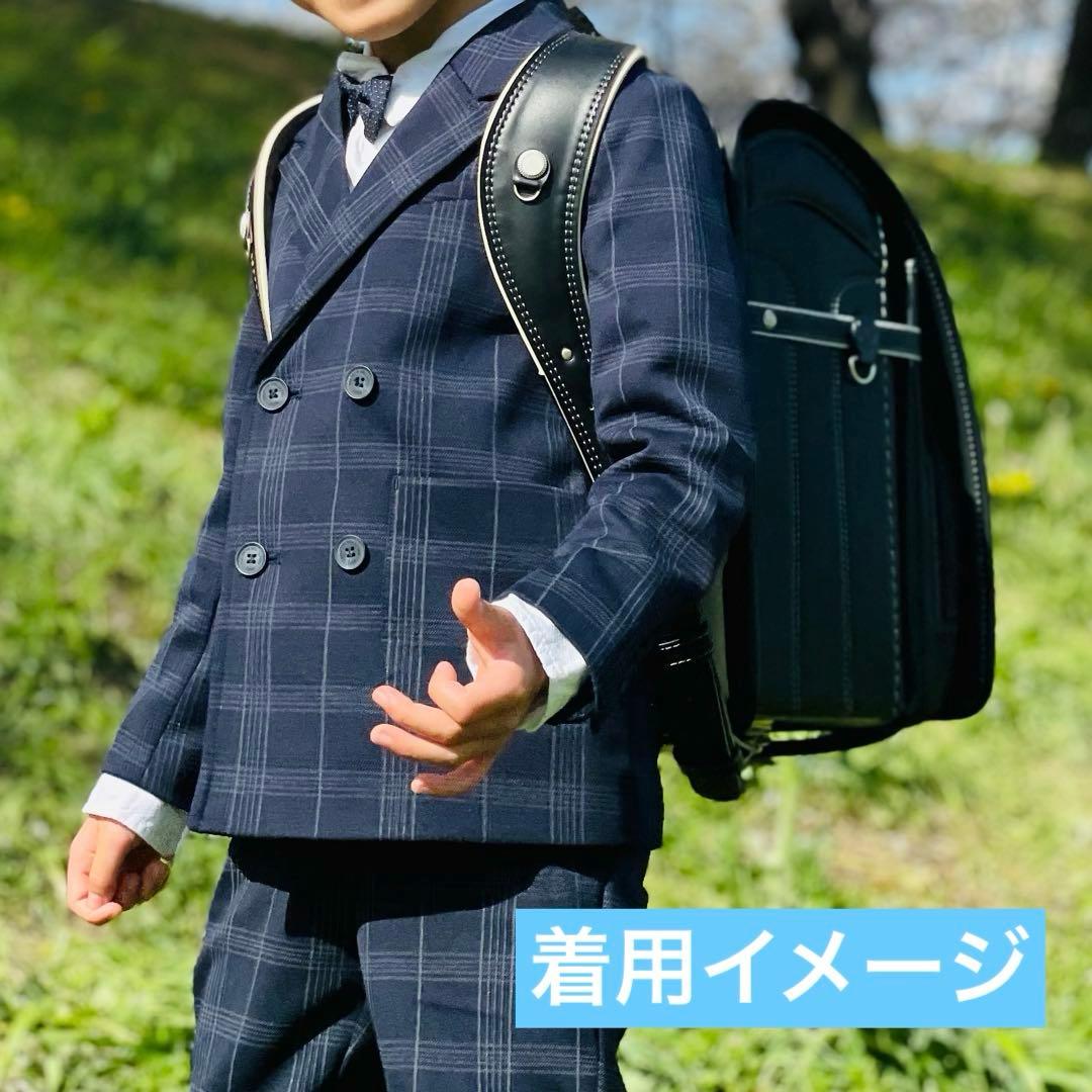 入学式 フォーマルスーツ 6点セット 120cm ZARA ネイビー チェック柄