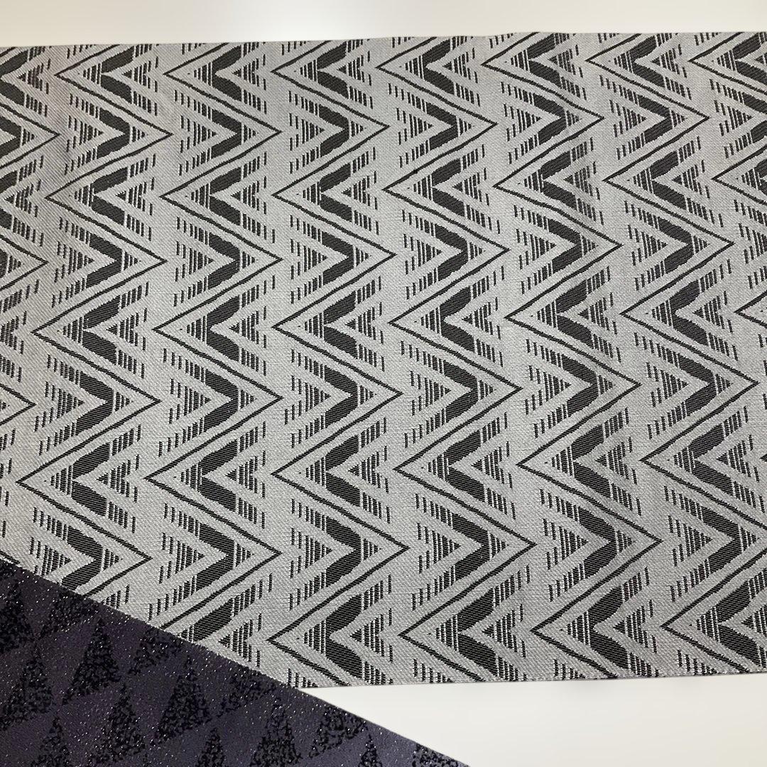 No.2912 未使用シリーズ正絹鱗文様銀通し袋帯　美品