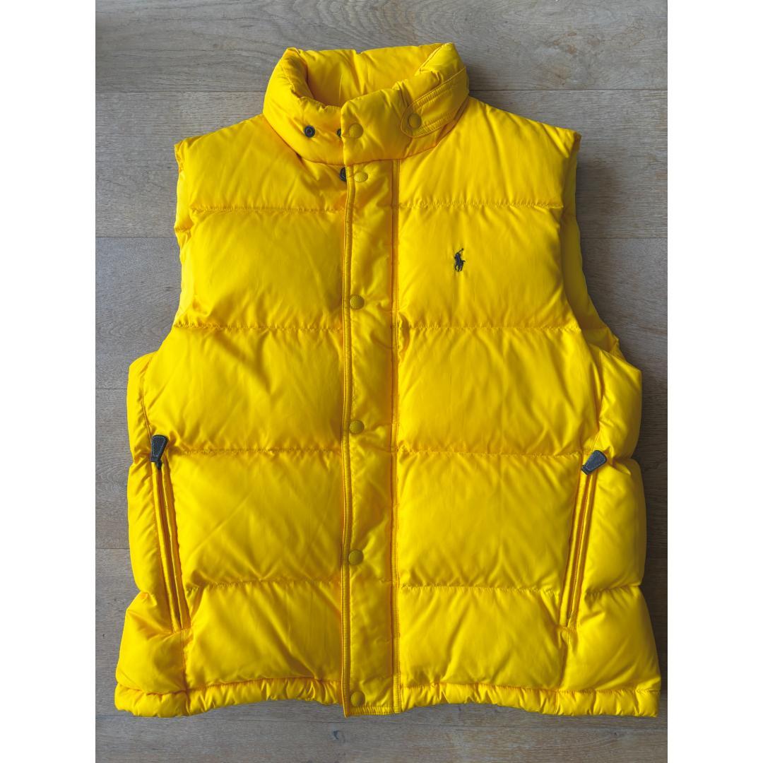 90’s　ラルフローレン ダウンベスト イエロー　美品　L