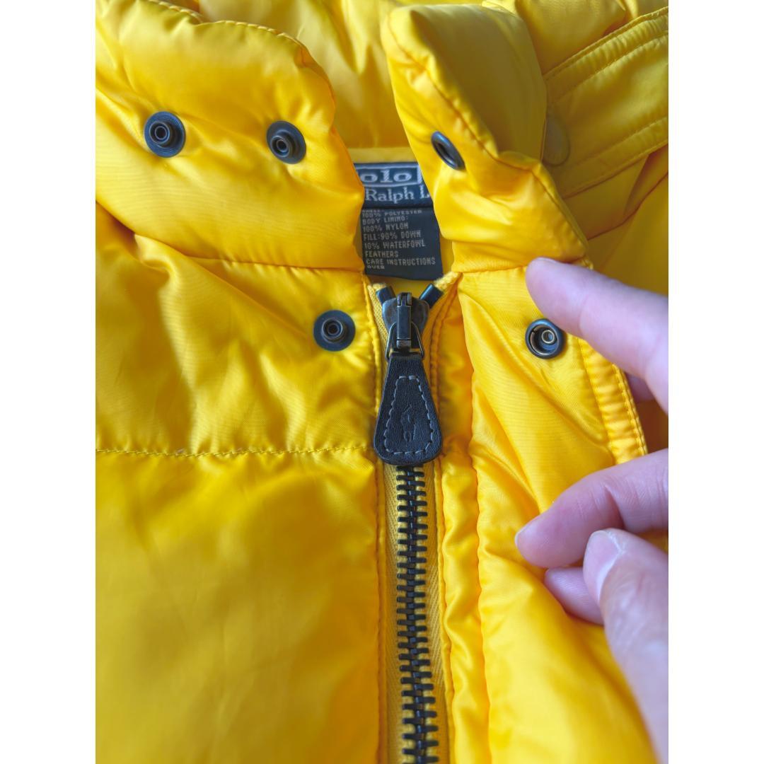 90’s　ラルフローレン ダウンベスト イエロー　美品　L