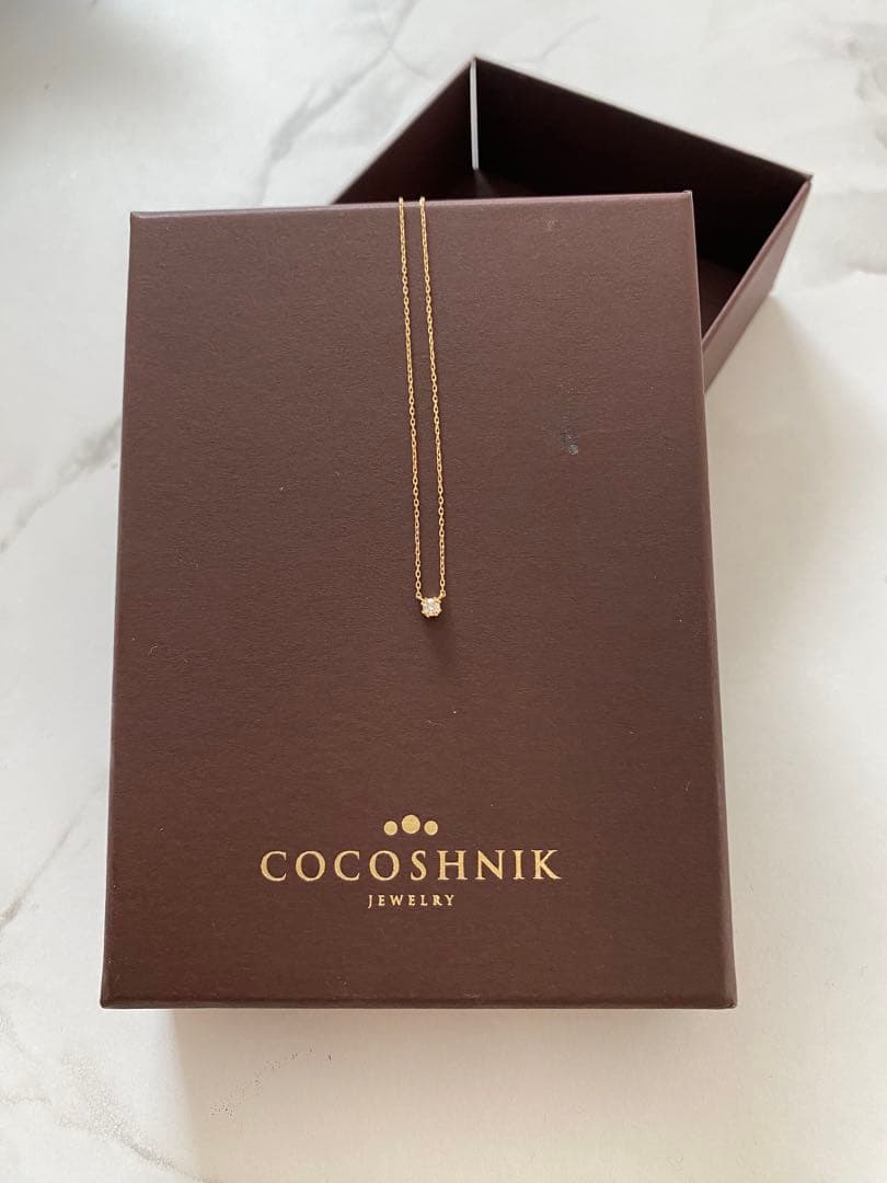 cocothink ココシンク K10ダイヤモンド 4本爪 ネックレス