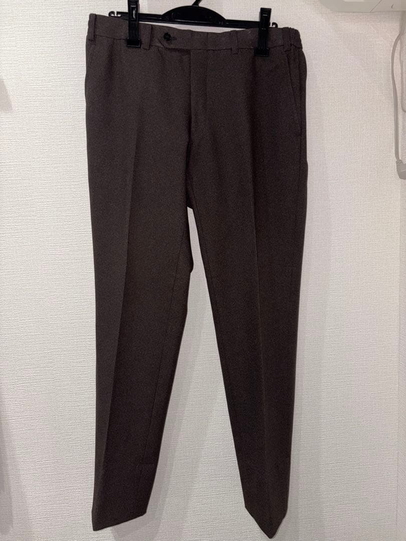 【ジャケット未着用】スーツセレクト ウォッシャブルスーツブラウンセットアップA6