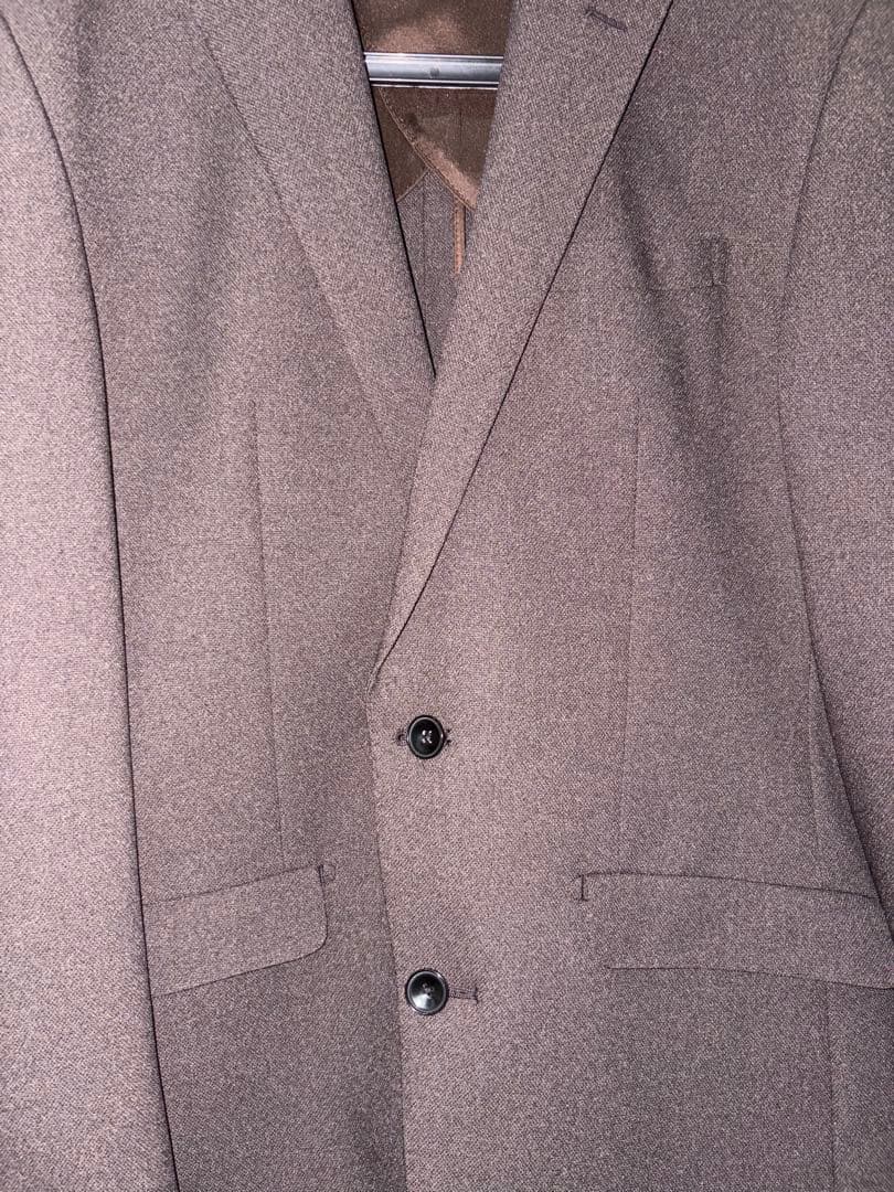 【ジャケット未着用】スーツセレクト ウォッシャブルスーツブラウンセットアップA6