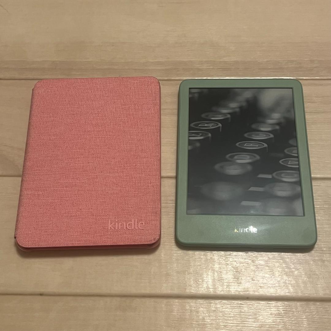 Kindle マッチャ ピンクのカバー付き 電子書籍リーダー本体
