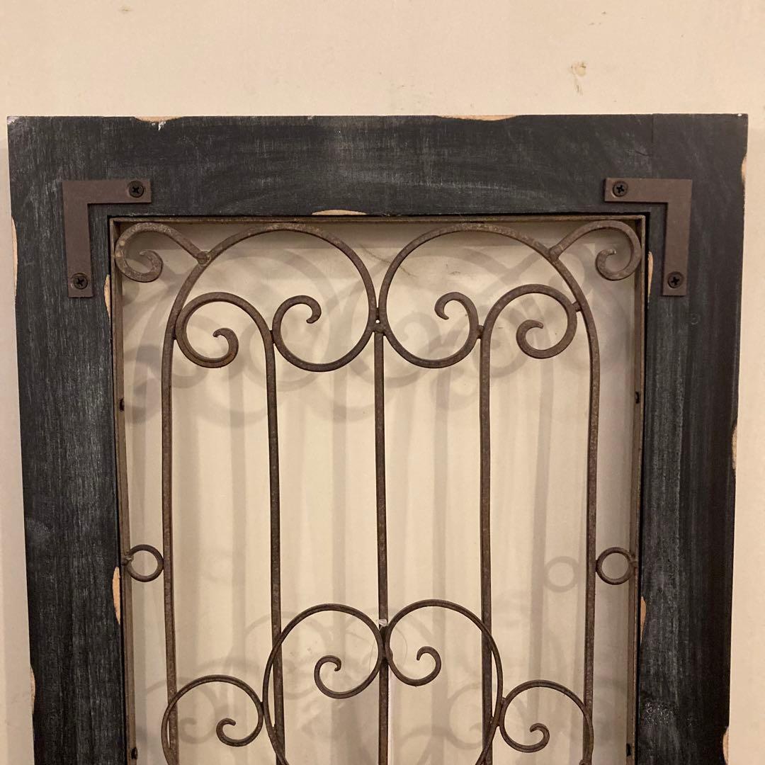 アイアンウッドアンティークフィニッシュ ウォールデコ壁掛可 ウッドドアブラック