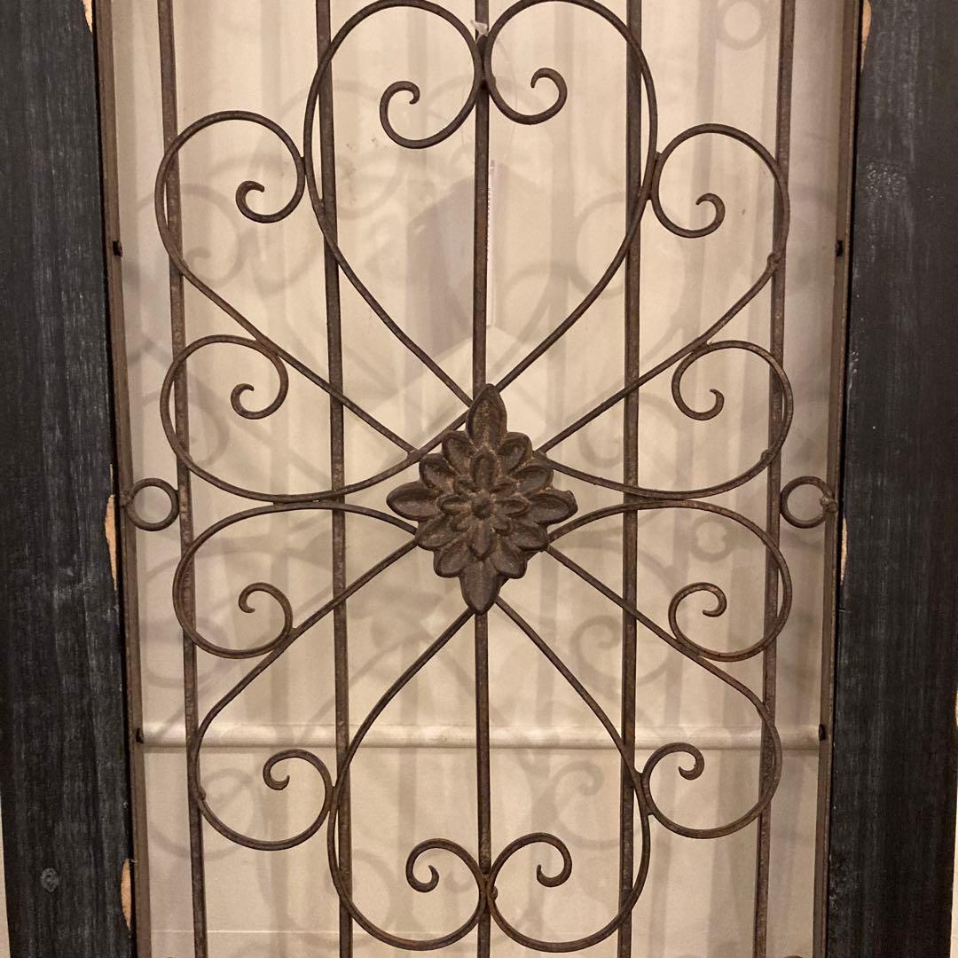 アイアンウッドアンティークフィニッシュ ウォールデコ壁掛可 ウッドドアブラック