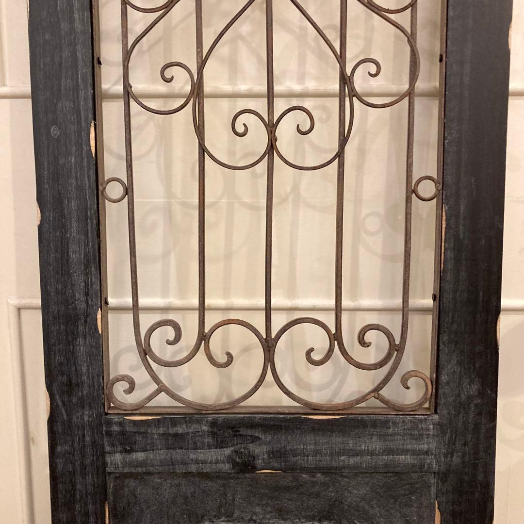 アイアンウッドアンティークフィニッシュ ウォールデコ壁掛可 ウッドドアブラック