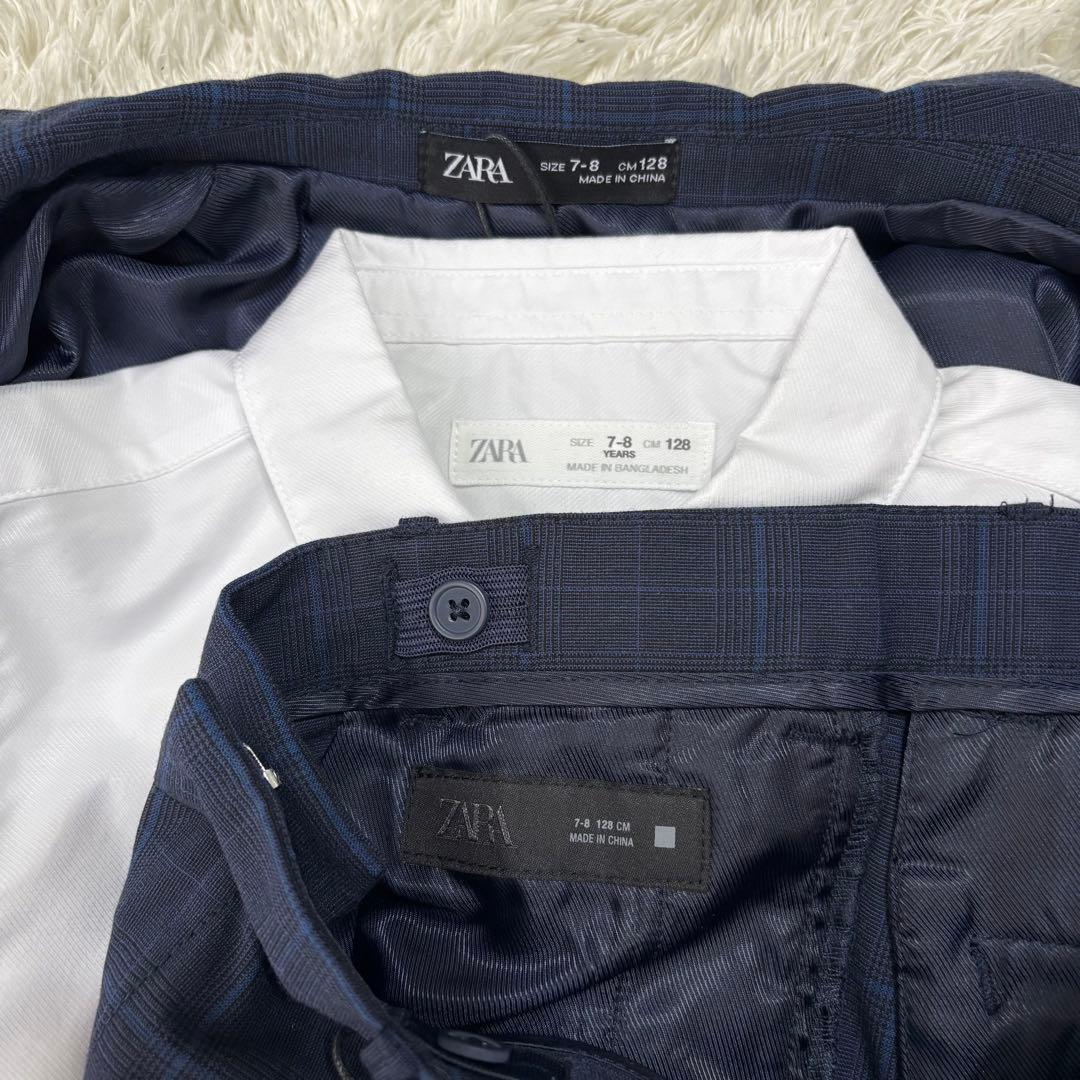 【未使用タグ付き】ZARA 男児フォーマルスーツ セットアップ 紺 128