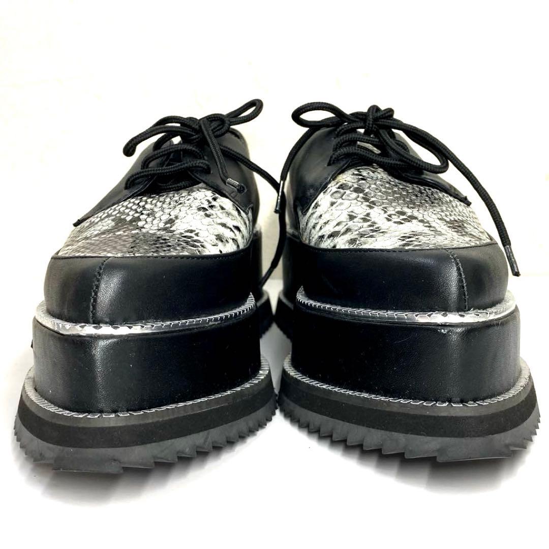 新品 未使用 ジェフリーキャンベル パイソン柄 レースアップシューズ 厚底靴