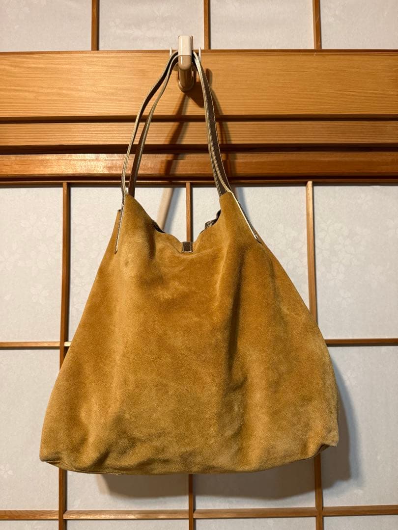 ティファニー　リバーシブル ベージュ スエード トートバッグ