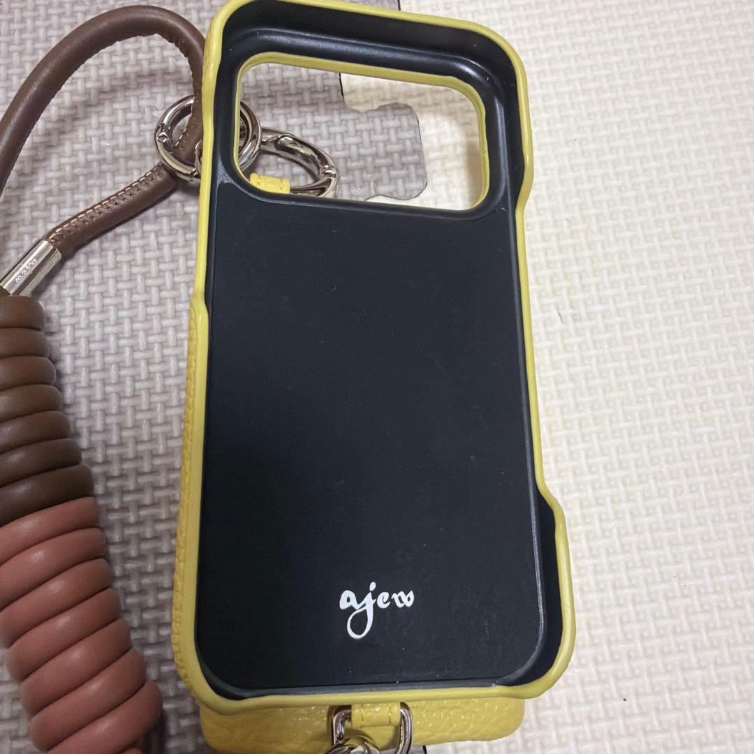 早い者勝ち‼️ajew イエロー レザーケース iPhone17プロ