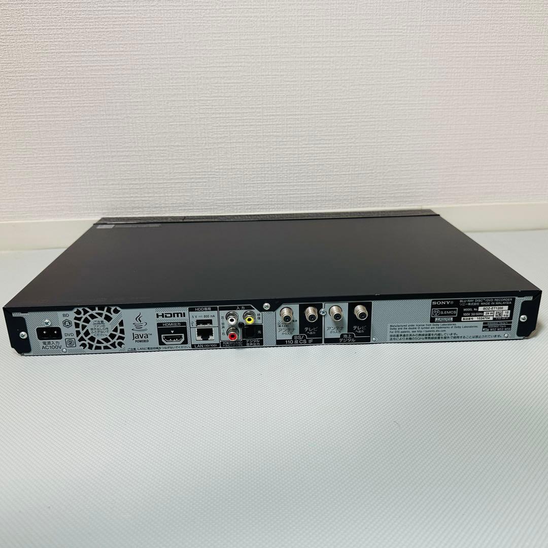 SONY 3番組録画　ソニー　BDレコーダー　BDZ-ET1200 1TB