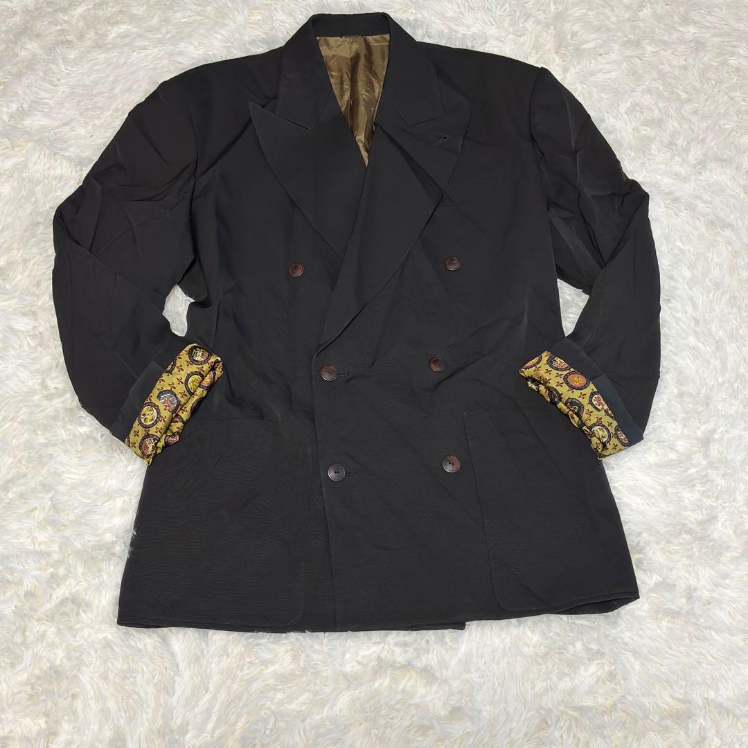 希少 OLDジャンポールゴルチエ　ダブル　ジャケット　48 ダークブラウン光沢