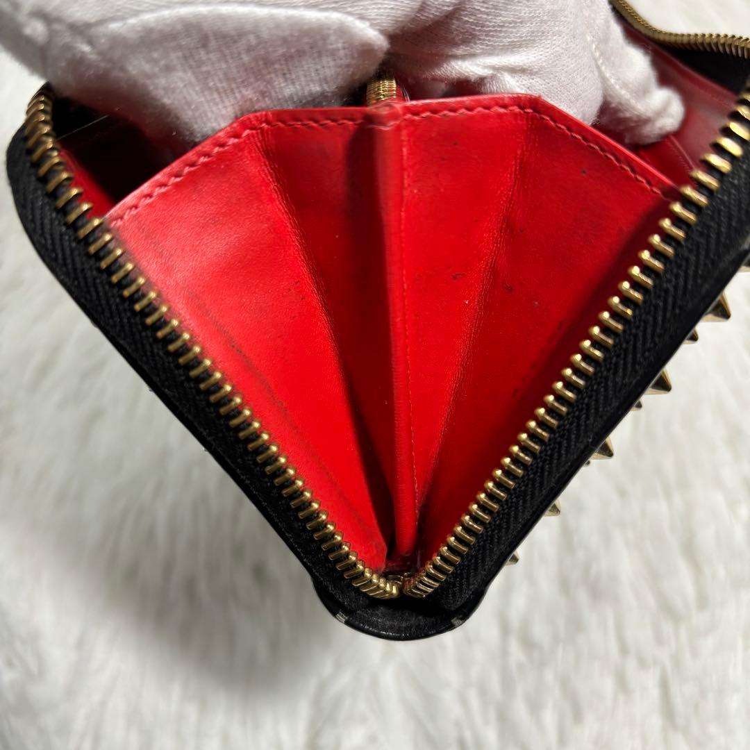 ✨美品✨ ルブタン パネトーネ スタッズ 長財布 レザー ラウンドジップ 革 黒