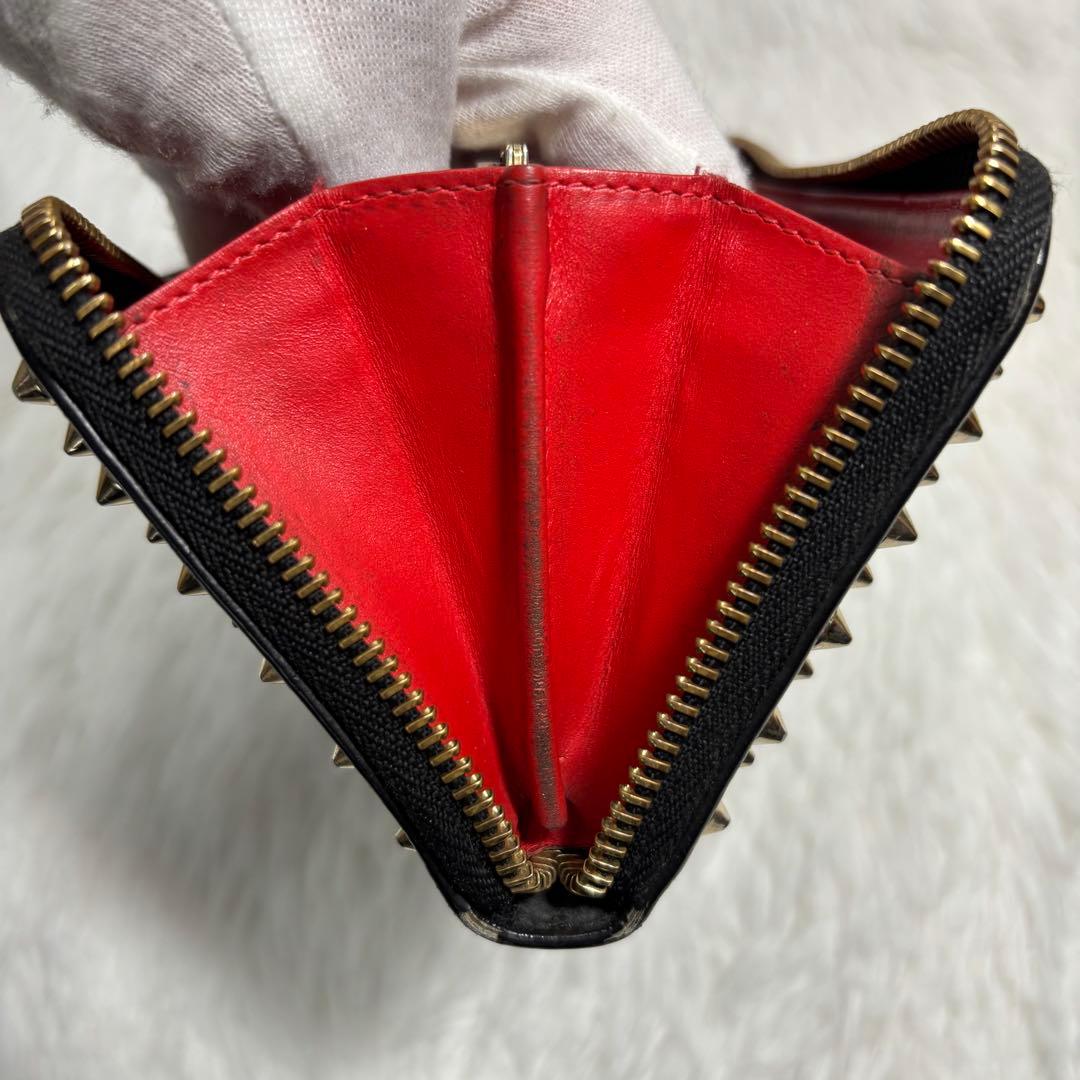 ✨美品✨ ルブタン パネトーネ スタッズ 長財布 レザー ラウンドジップ 革 黒