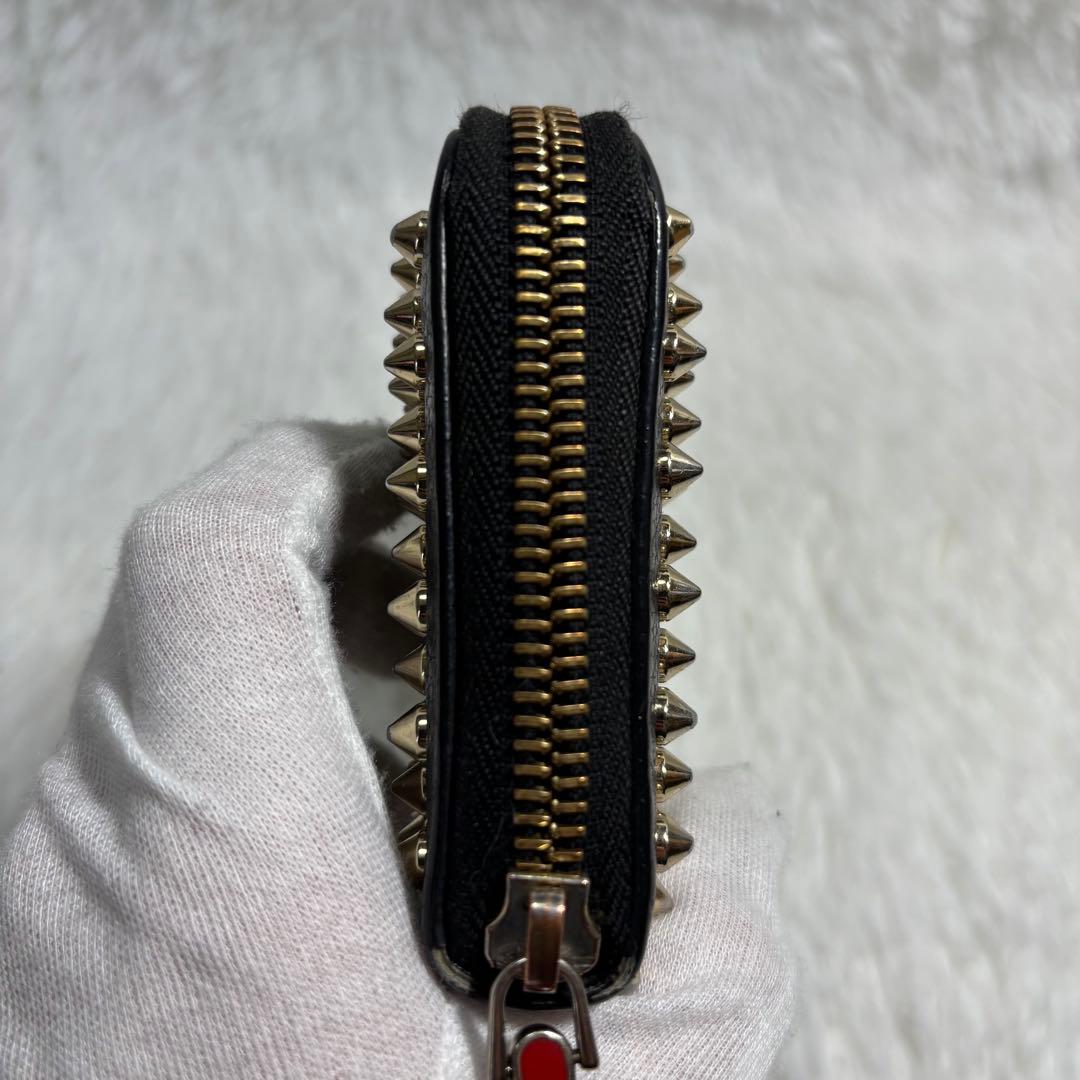 ✨美品✨ ルブタン パネトーネ スタッズ 長財布 レザー ラウンドジップ 革 黒