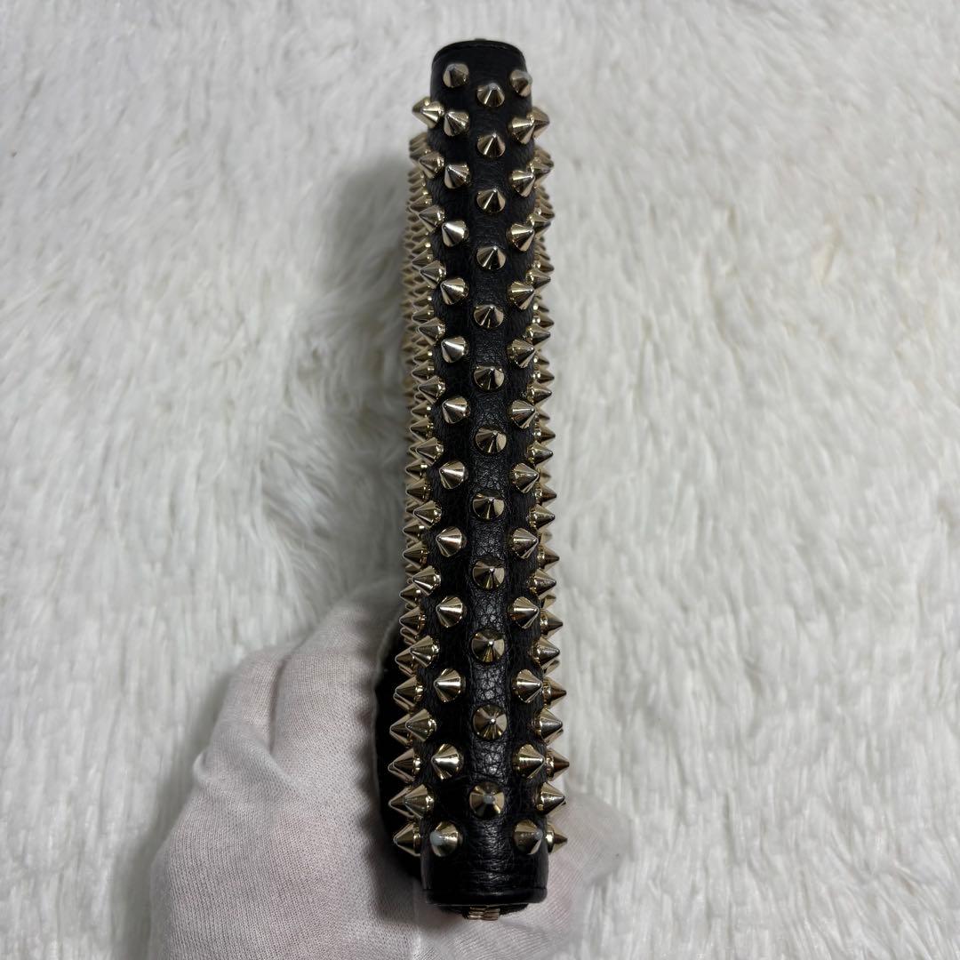 ✨美品✨ ルブタン パネトーネ スタッズ 長財布 レザー ラウンドジップ 革 黒