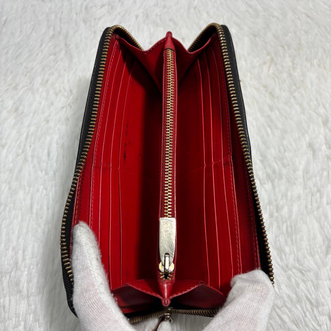 ✨美品✨ ルブタン パネトーネ スタッズ 長財布 レザー ラウンドジップ 革 黒