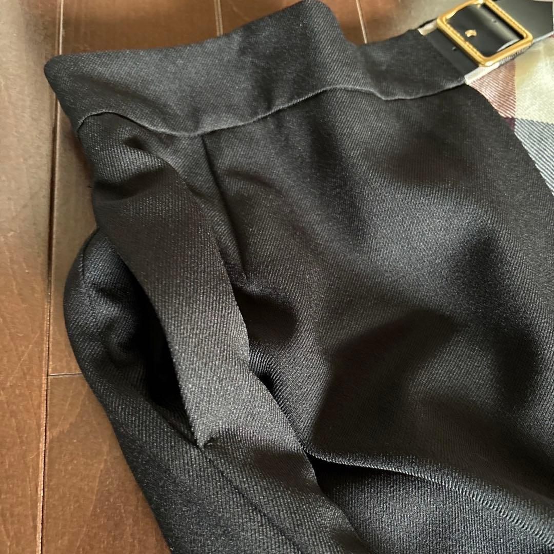 ブルーレーベルウールライクツイルガウチョパンツブラックサイズ38