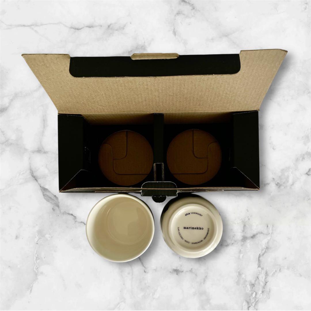 マリメッコmarimekko カフェカップ　ブルー2個セット　ヴィヒキルース　青