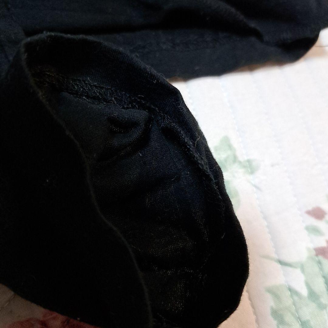 モワメームモワティエ　黒　襟付き長袖カットソー