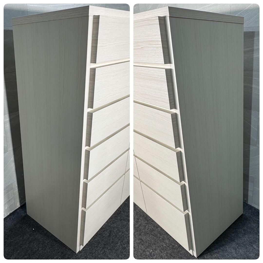 丸田木工 ウッドチェスト 幅90-6段 ホワイト 完成品 d3535 CUBE