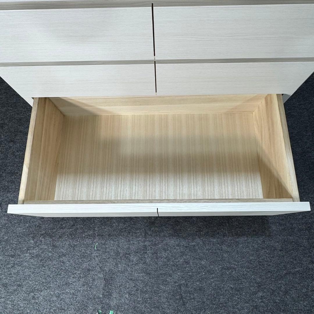 丸田木工 ウッドチェスト 幅90-6段 ホワイト 完成品 d3535 CUBE