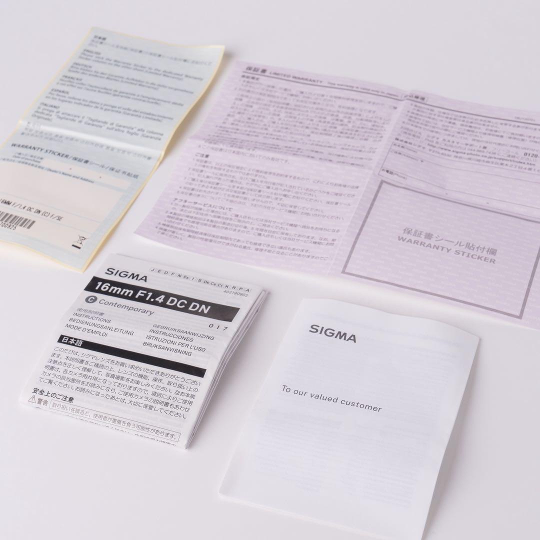 レンズ(単焦点) N_J014SIGMA 16mm F1.4 DC DN E-mount