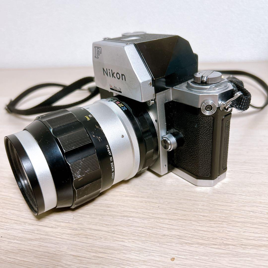 Nikon F フィルムカメラ + NIKKOR 135mm F3.5 レンズ付