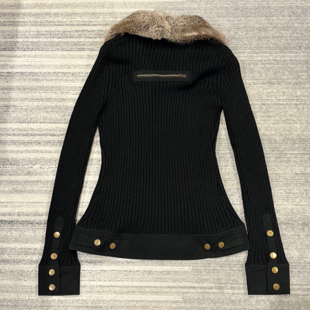 archive grunge ファー付きドライバーズニット 平成ギャル