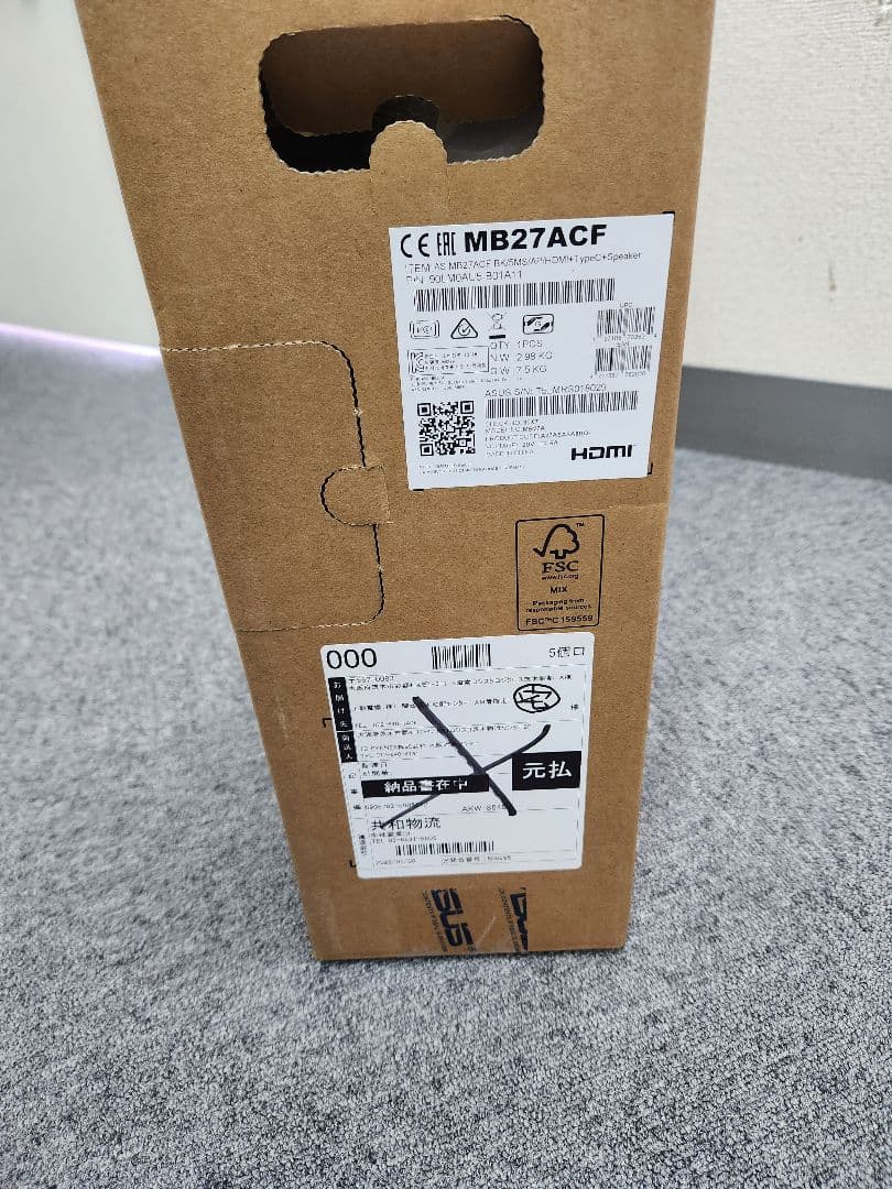 ディスプレイ・モニター本体 ASUS ZenScreen MB27ACF