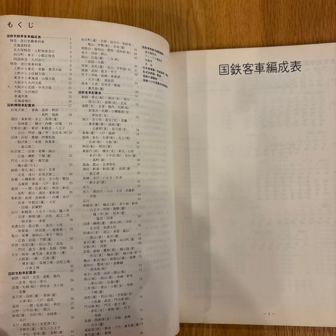 【希少】国鉄気動車、客車編成表81年版機関車配置表付ジェー·アール·アール発行②