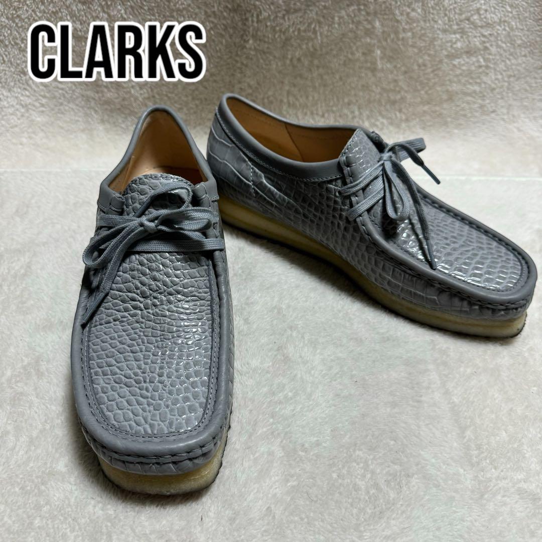 【clarks】美品✨wallabee 26.5cm Grey Croco
