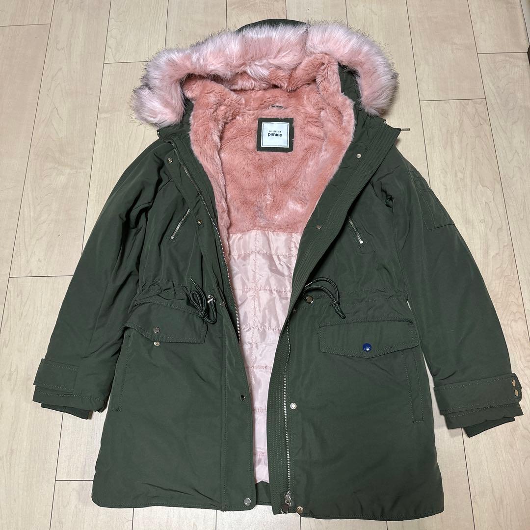 ❁M❁ さま専用pimkie ピンキー ピンクファー付 ミリタリー モッズコート
