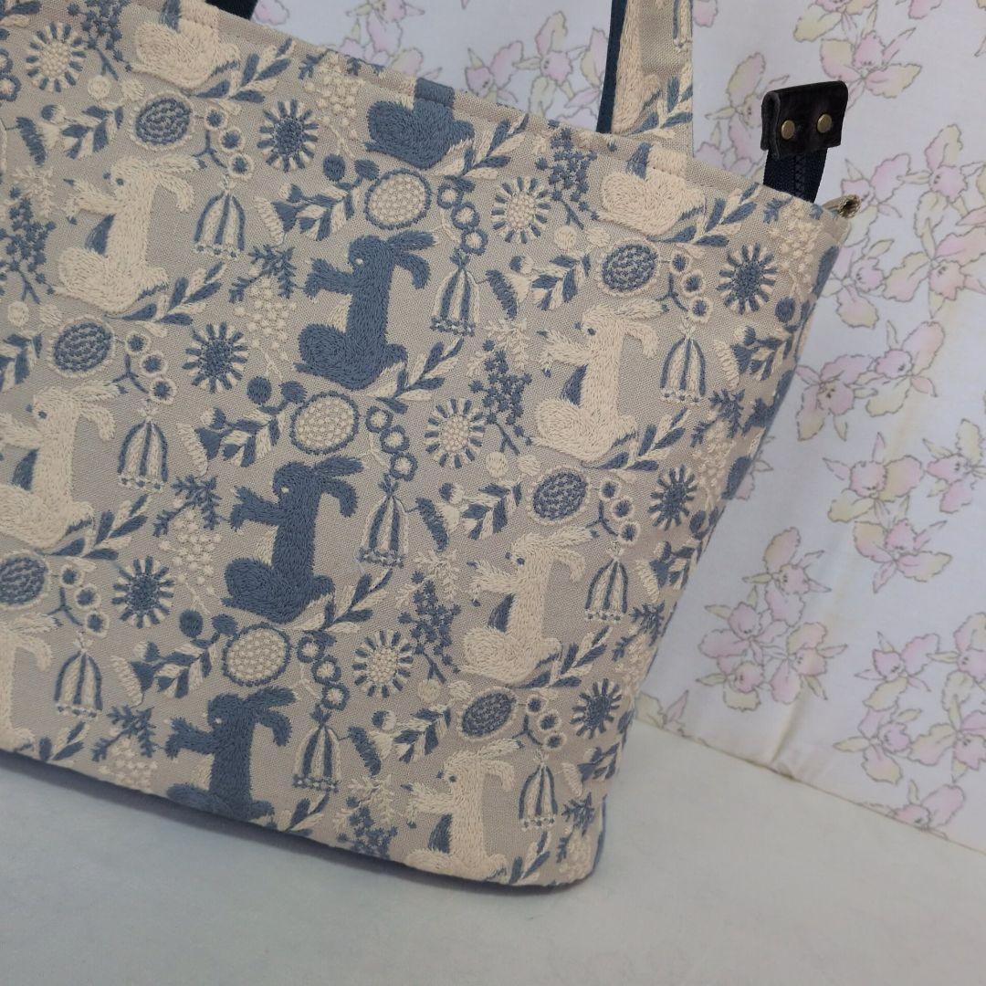 点と線模様製作所　ハンドメイド　バッグ　うさぎ　トートバッグ