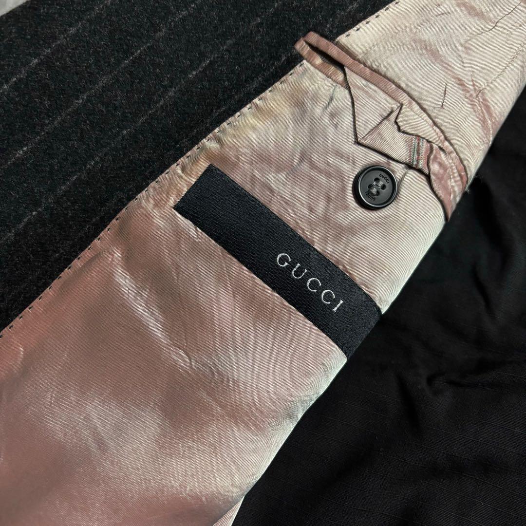 【GUCCI】セットアップ シングルスーツ グレーブラック 極上ウール