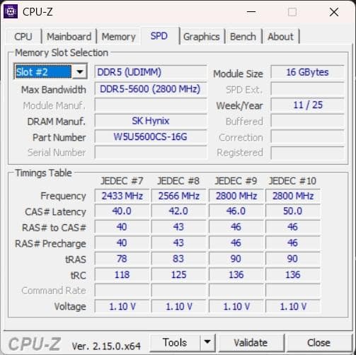 CFD DDR5 32GB W5U5600CS-16G (16GB 2枚組)